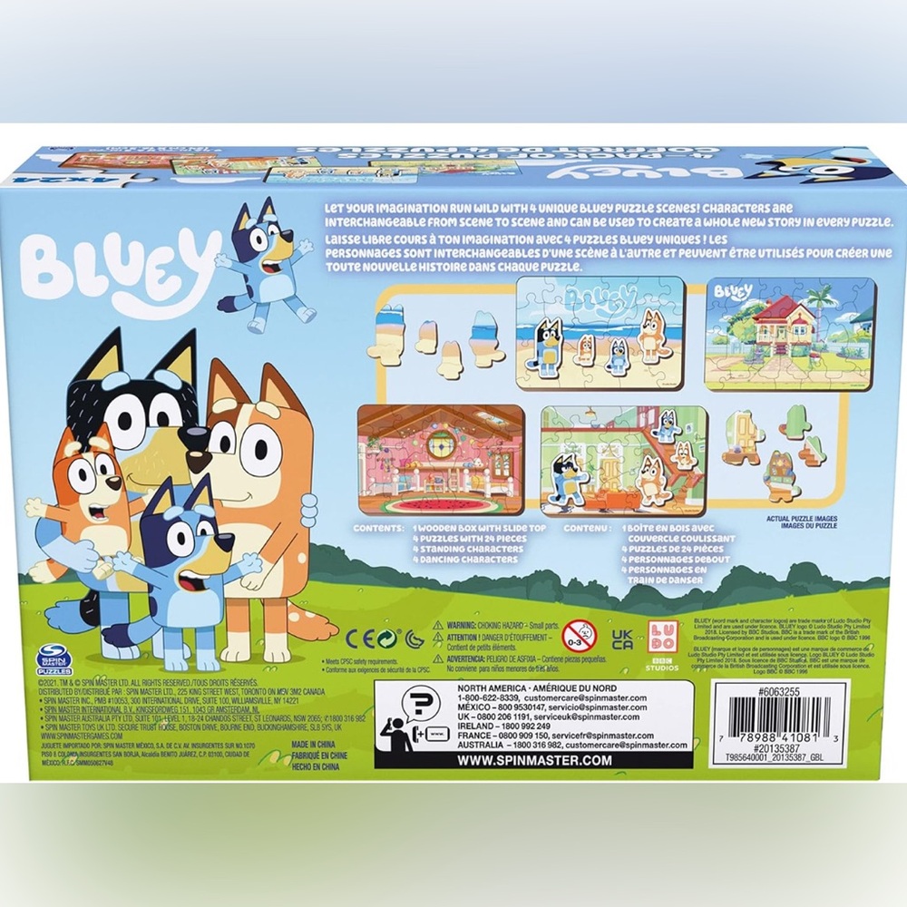 4-Pack Bluey Wooden Puzzles - Picture 3 of 15